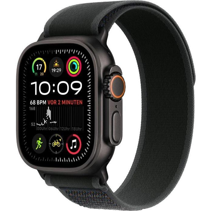 Apple Watch Ultra 2 GPS + Cellular 49mm Black Titan. Case w. Black Trail Loop - M-L (MX4V3)