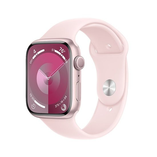 Apple Watch Series 9 GPS 45mm Pink Aluminum Case w. Light Pink S. Band - S/M (MR9G3)