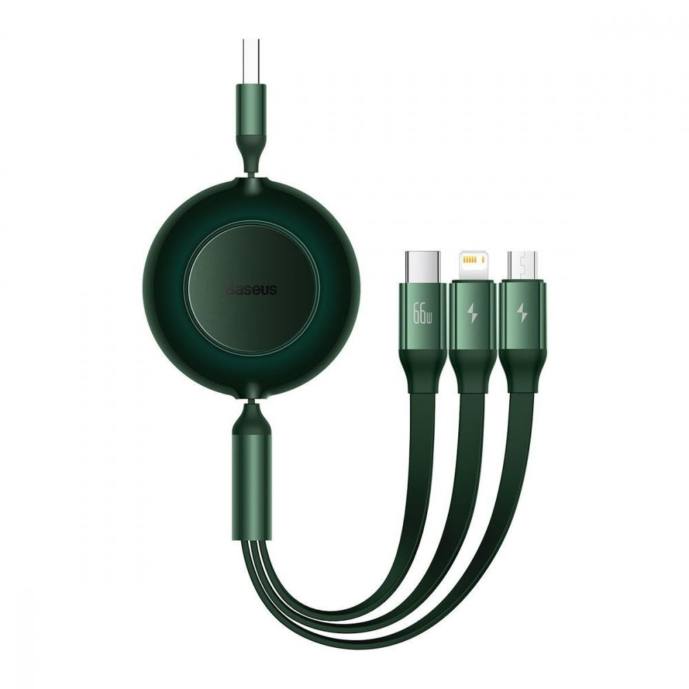 Baseus USB-C to Micro USB-Lightning-Type-C Bright Mirror 2 Series 66W 1.1m Green (CAMJ010106)