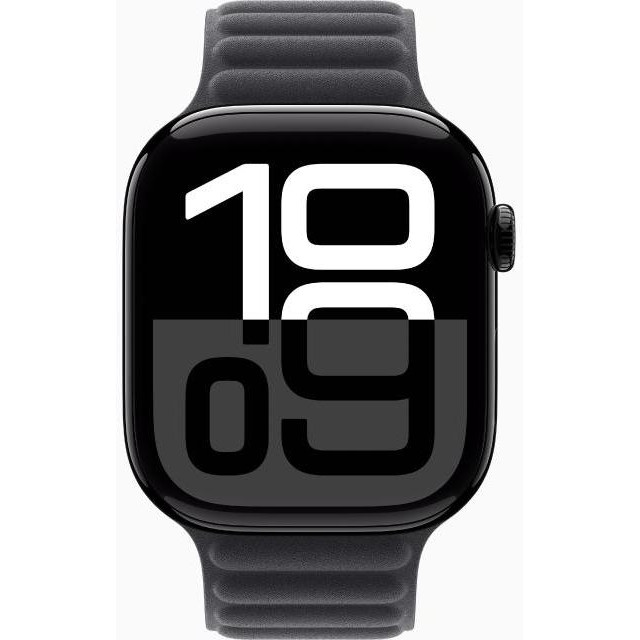 Apple Watch Series 10 GPS 46mm Jet Black Alu. Case w. Black Magnetic Link - M-L (MWX13+MXY03)