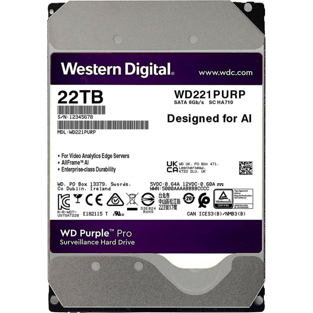 WD Purple Pro 22 TB (WD221PURP)