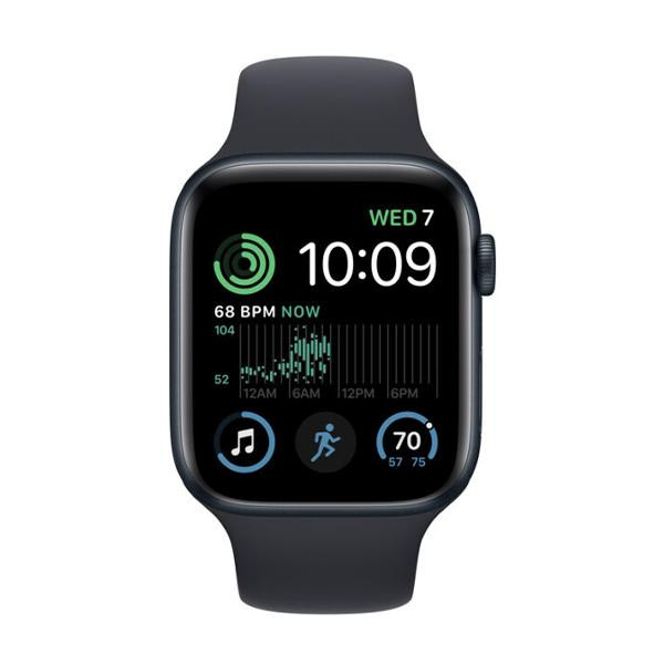 Apple Watch SE 2 GPS 44mm Midnight Aluminum Case w. Midnight S. Band - S/M (MNTF3)