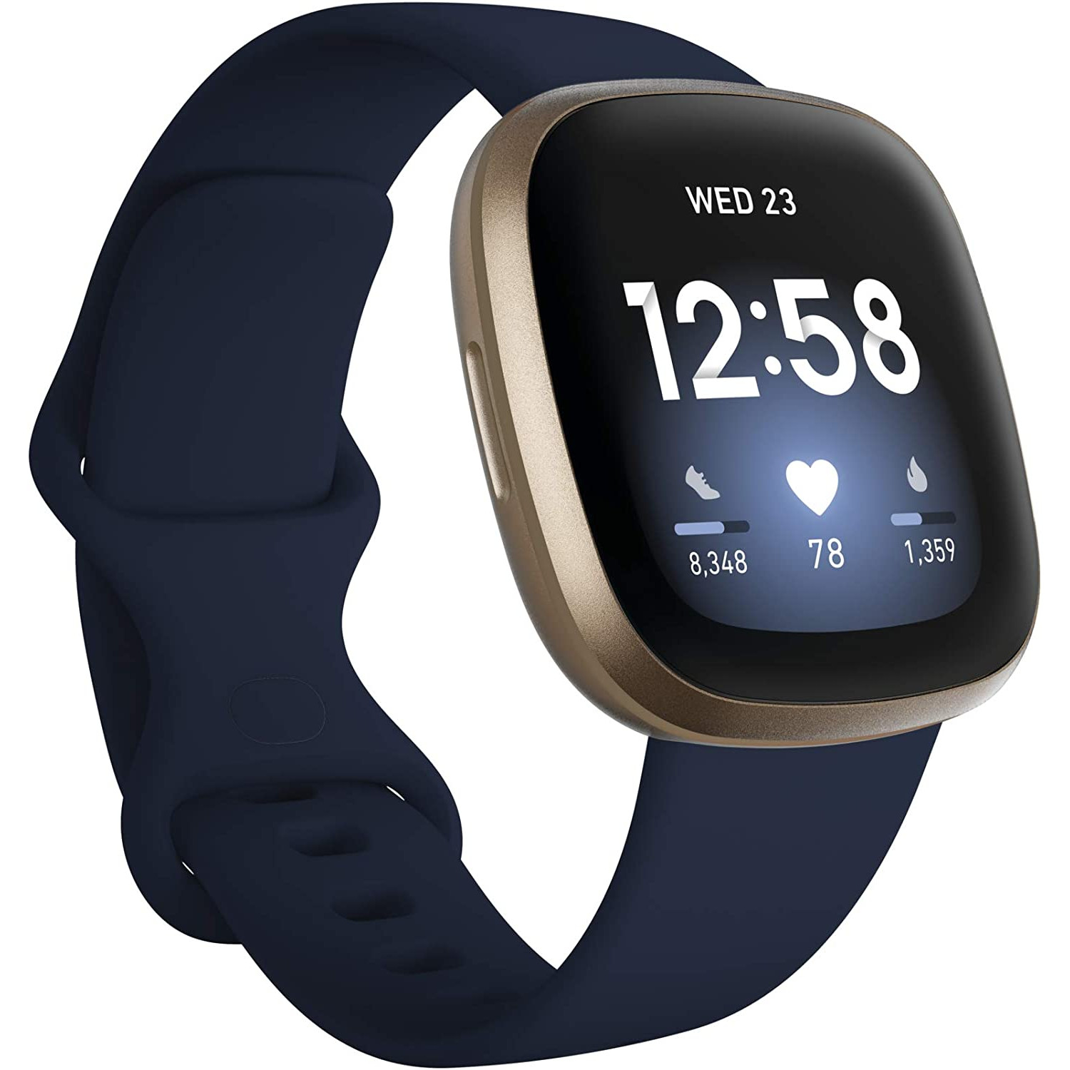 Fitbit Versa 3 Midnight-Soft Gold Aluminum (FB511GLNV)