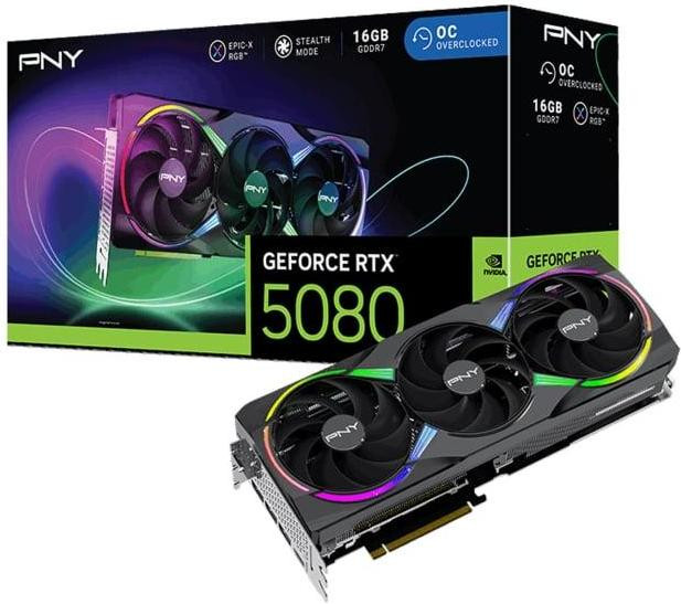 PNY GeForce RTX 5080 ARGB EPIC-X RGB OC Triple Fan (VCG508016TFXXPB1-O)