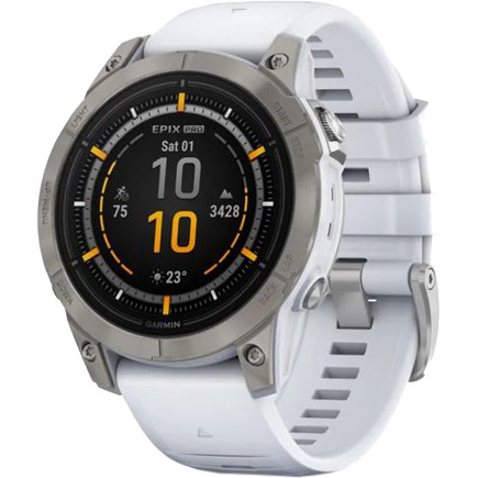Garmin Epix Pro Gen 2 Sapphire 47mm Titanium w. Whitestone Band (010-02803-20-21)