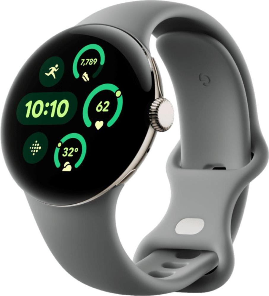 Google Pixel Watch 3 41 mm Wi-Fi Champagne Gold Aluminum Case-Hazel Active Band