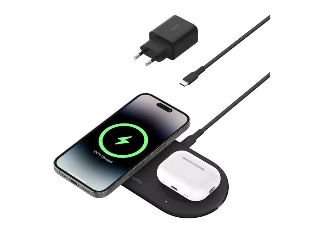 Belkin Boost Charge Pro 2-in-1 Qi2 15W Black (WIZ021VFBK)