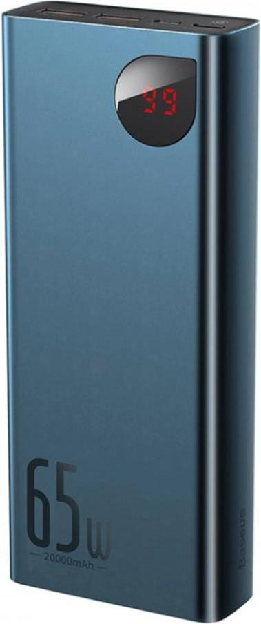 Baseus Adaman Metal Digital Display Quick Charge Power Bank 65W 20000mAh Blue (PPIMDA-D03)