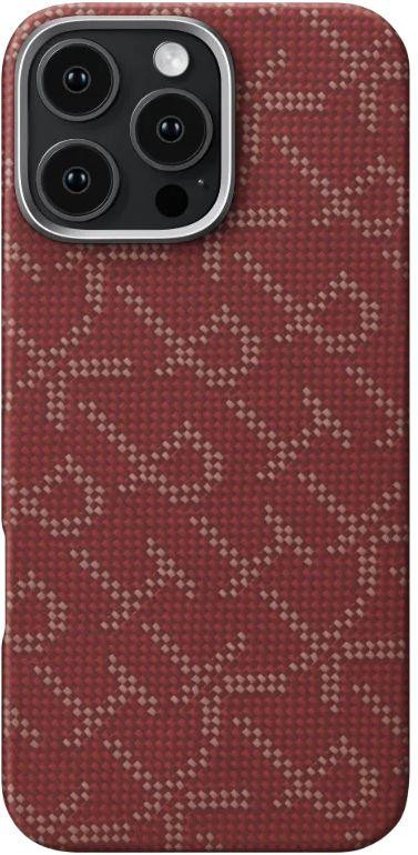 Pitaka Tactile Woven Monogram Red-Gold for iPhone 16 Pro (KI1602PTK)