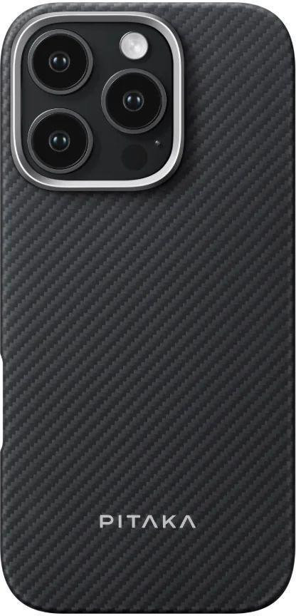 Pitaka Ultra-Slim Case Twill 600D for iPhone 16 Pro Max - Black-Grey (KI1601PMA)