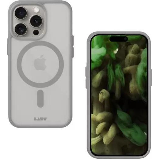LAUT HUEX PROTECT case with MagSafe for iPhone 15 Pro - Grey (L_IP23B_HPT_GY)