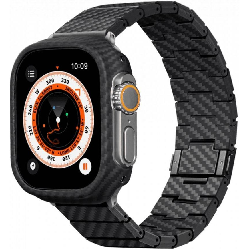 Pitaka Ремешок  Modern Carbon Fiber Watch Band Black-Grey для Apple Watch 45 | 44 | 42 mm (AWB1003)