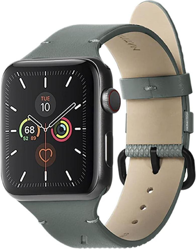 NATIVE UNION Кожаный ремешок для Apple Watch 42mm-44mm  Classic Strap Sage (STRAP-AW-L-GRN)
