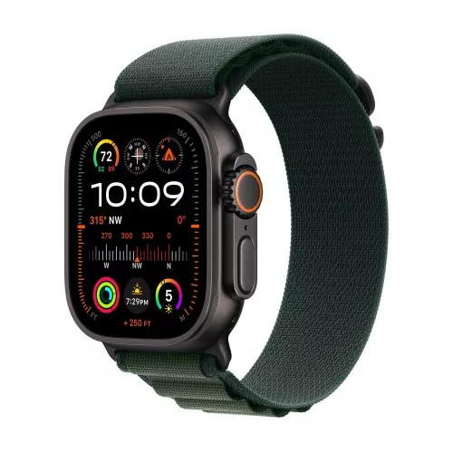 Apple Ремінець  Alpine Loop Dark Green - Black Titanium Finish для  Watch 44-45-46-49mm - Large (MYPT3)