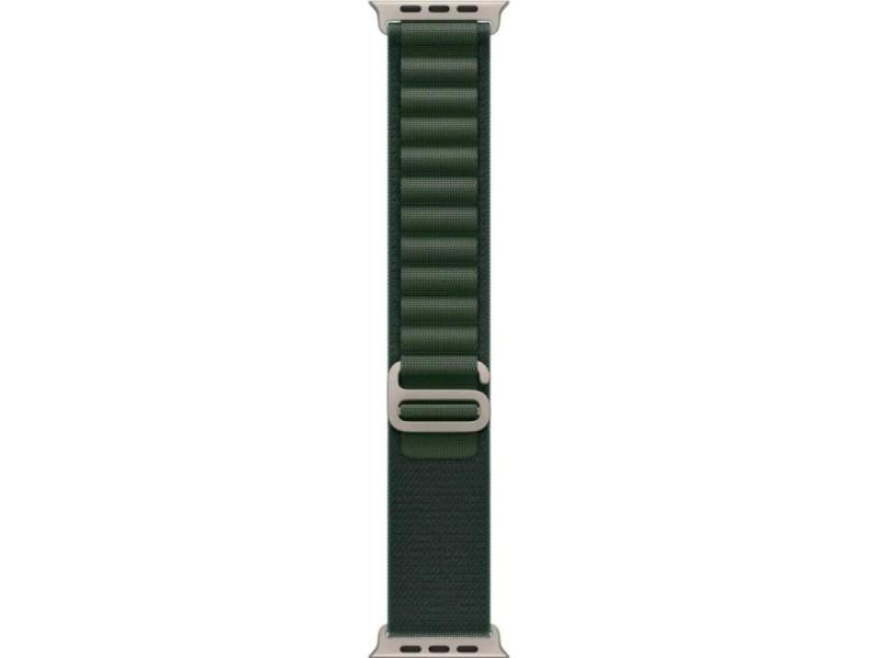Apple Ремінець  Alpine Loop Dark Green - Natural Titanium Finish для  Watch 44-45-46-49mm - Medium (MXMV3)