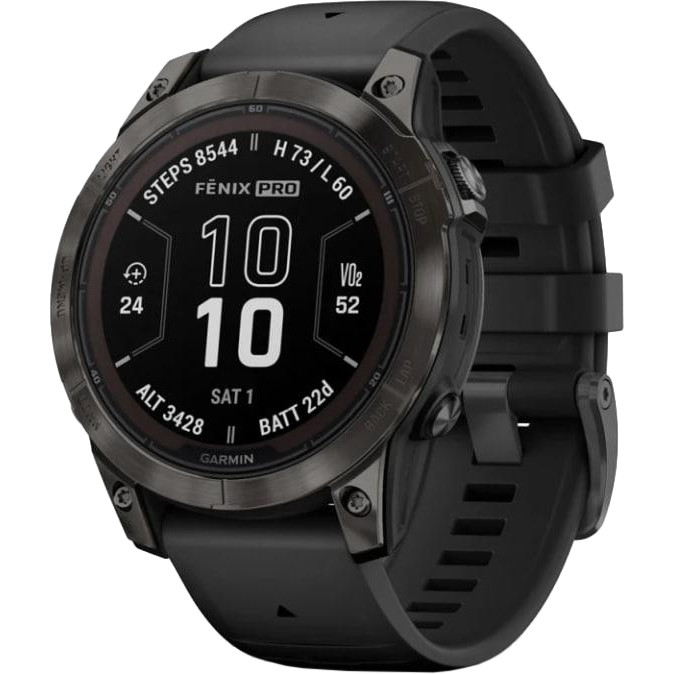 Garmin Fenix 7 Pro Sapphire Solar Carbon G. DLC Tit. with Black Band (010-02777-10-11-54)