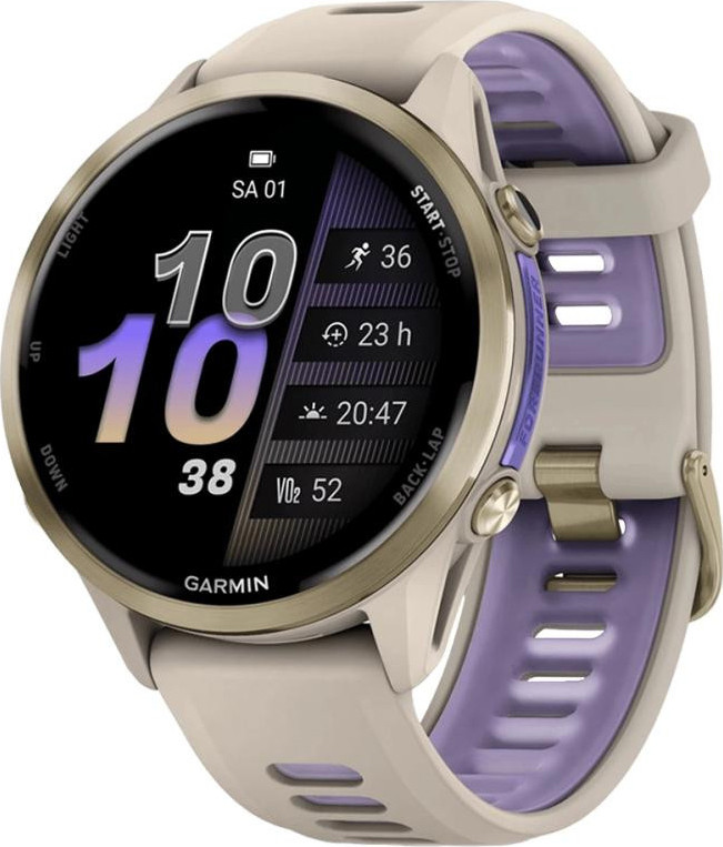 Garmin Forerunner 970 Soft Gold Titanium w. French Gray C. and French Gray-T. Indigo Band (010-02969-02-12)