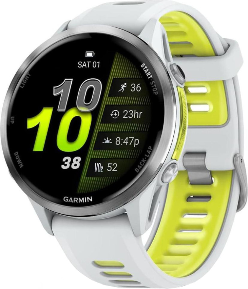 Garmin Forerunner 970 Titanium w. Whitestone Case and Whitestone-T. Amp Yellow Band (010-02969-01-11)