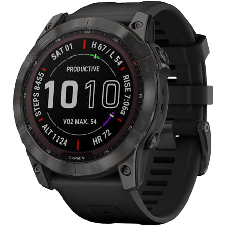 Garmin Fenix 7X Sapphire Solar Carbon Gray DLC Titanium with Black Band (010-02541-10-11-34)