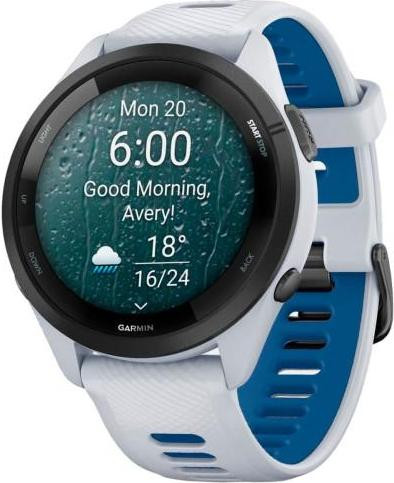 Garmin Forerunner 265 Black Bezel w. Whitestone Case and Whitestone-Tidal Blue S. Band (010-02810-01-11-51)