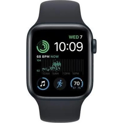 Apple Watch SE 2 GPS 44mm Midnight Aluminum Case w. Midnight S. Band - M/L (MNTG3)