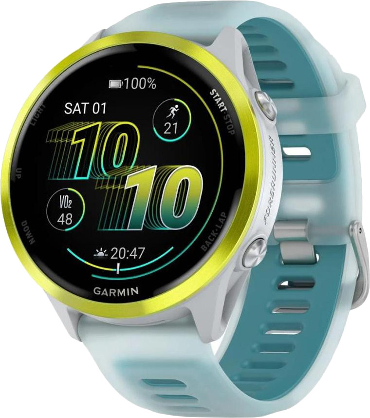 Garmin Forerunner 570 47mm Amp Yellow Aluminum w. Translucent Whitestone-Turquoise Band (010-02971-01)
