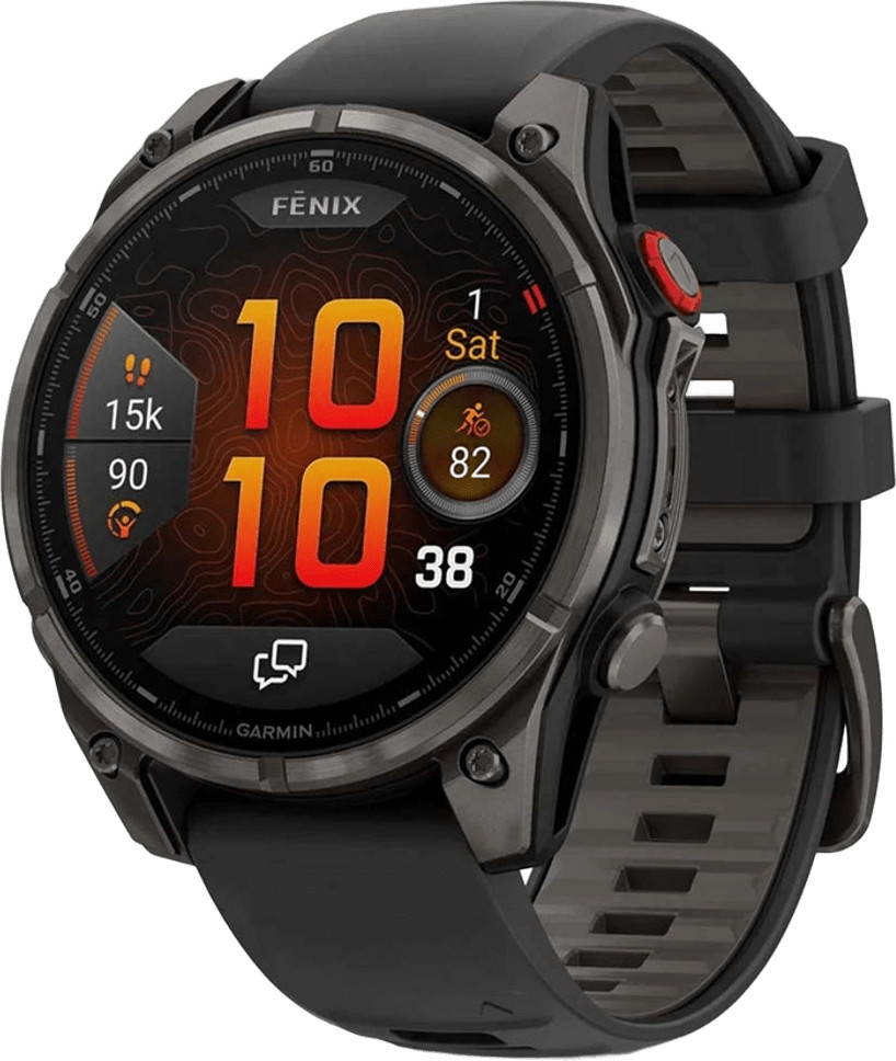 Garmin Fenix 8 Pro 47 mm AMOLED Carbon Gray DLC Titanium with Black-Pebble Gray (010-03198-00-01)