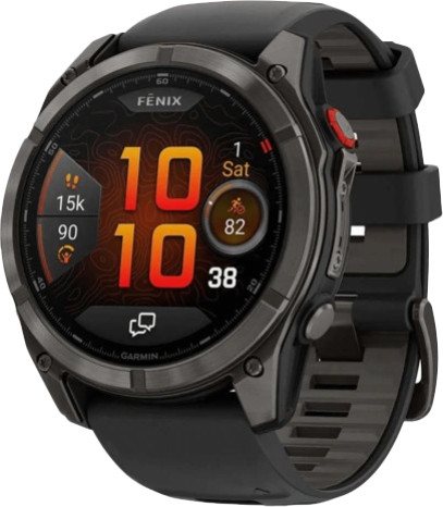 Garmin Fenix 8 Pro 51 mm AMOLED Carbon Gray DLC Titanium with Black-Pebble Gray (010-03199-00-01)