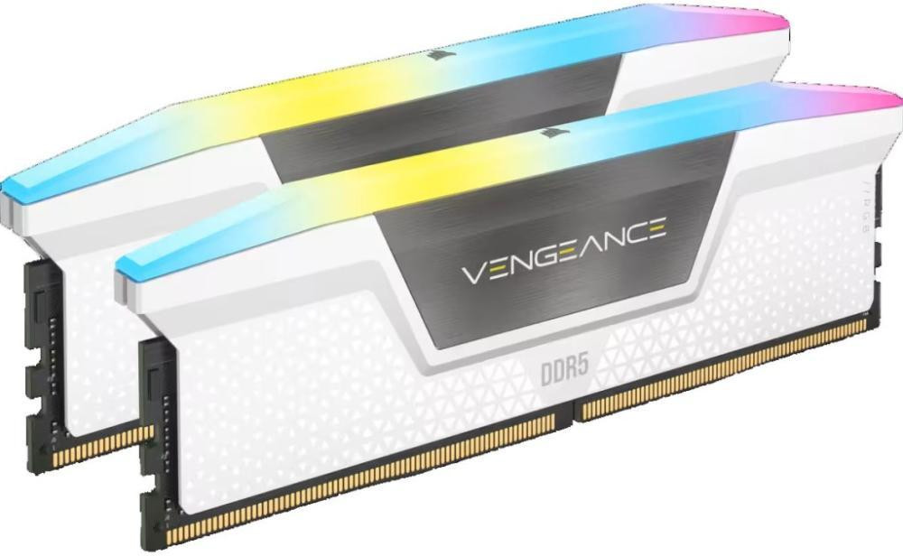 Corsair 32 GB (2x16GB) DDR5 6000 MHz Vengeance RGB White (CMH32GX5M2B6000C40W)