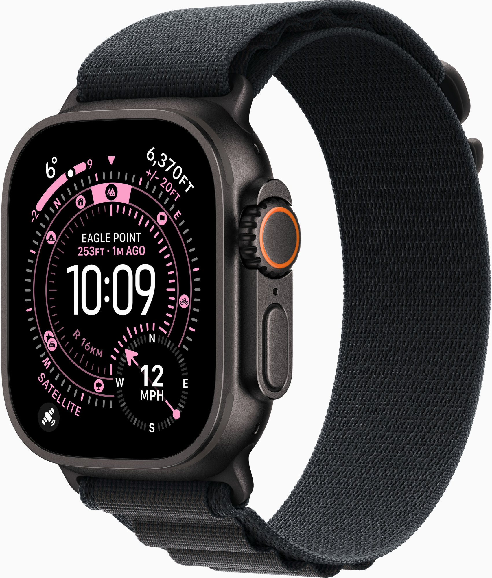 Apple Watch Ultra 3 GPS + Cellular 49mm Black Tit. Case w. Black Alpine Loop - Small (MF0Q4)