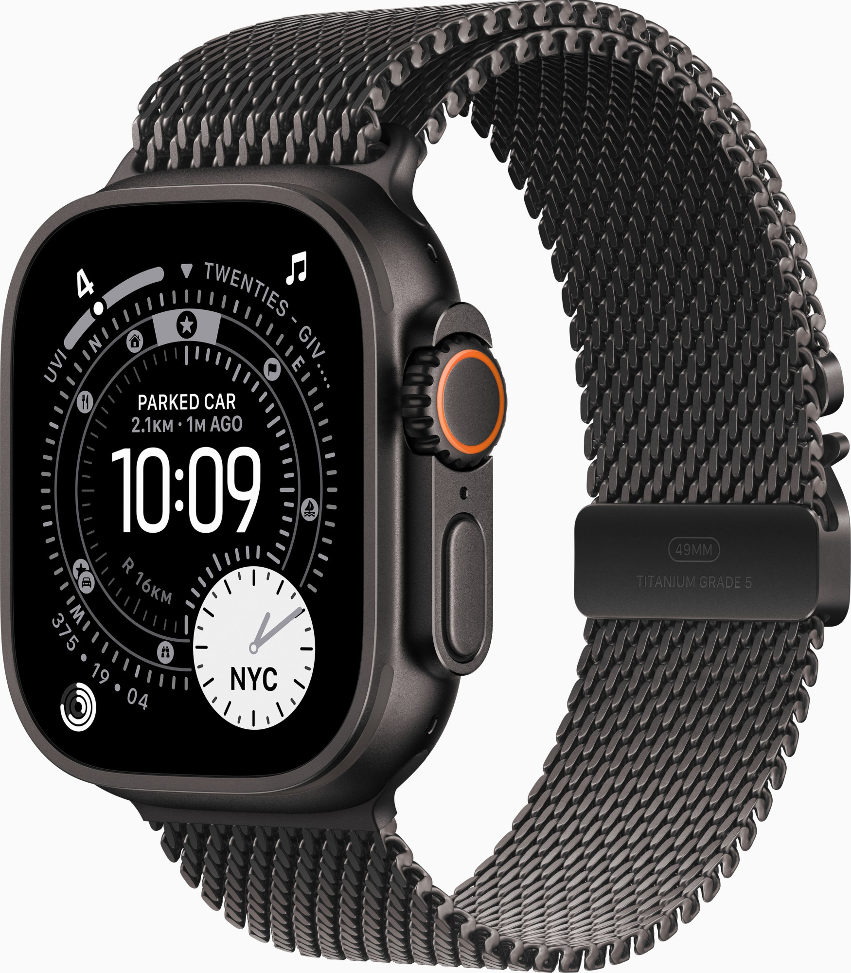 Apple Watch Ultra 3 GPS + Cellular 49mm Black Tit. Case w. Black Tit. Milanese Loop - Small (MF1N4)