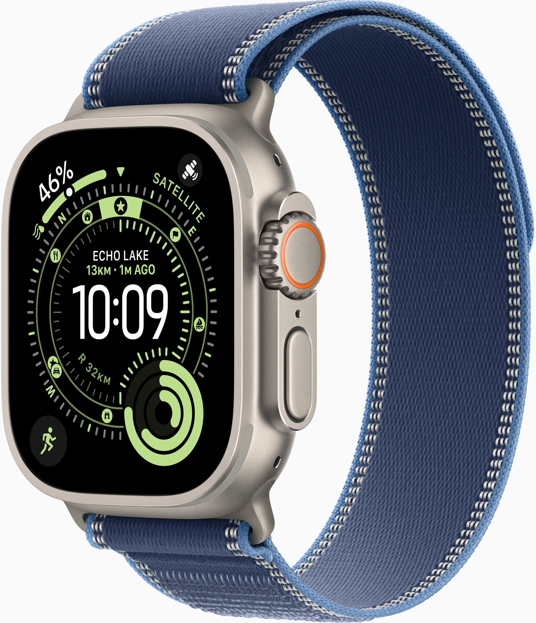 Apple Watch Ultra 3 GPS + Cellular 49mm Natural Tit. Case w. Blue-Bright Blue Trail Loop - M-L (MEWU4)
