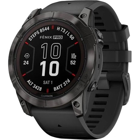 Garmin Fenix 7X Pro Sapphire Solar Carbon G. DLC Tit. with Black Band (010-02778-10-11-54)