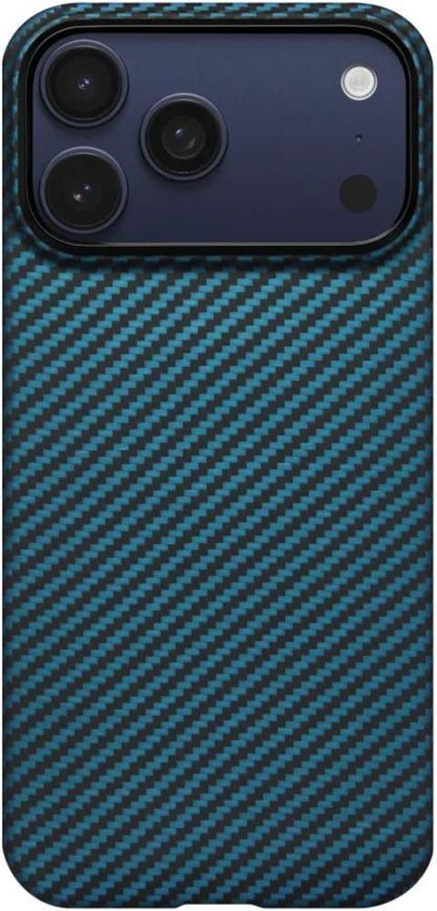Pitaka Ultra-Slim Case with PitaTap for iPhone 17 Pro - 1500D Black-Blue [Twill] (KI1706BP)