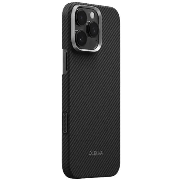 Pitaka Ultra-Slim Case Twill 600D with PitaTap for iPhone 16 Pro Max - Black-Grey (KI1602PAM)